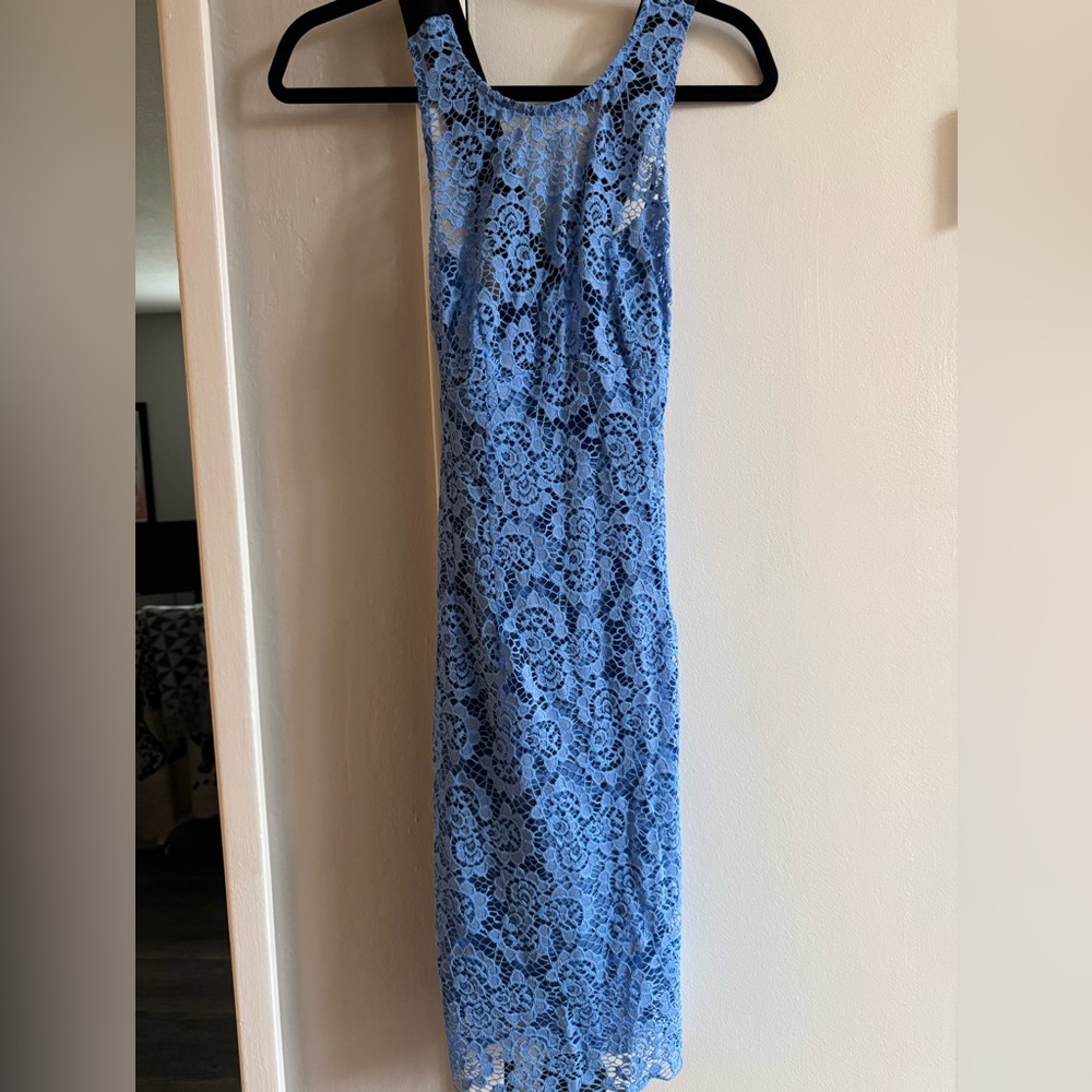 Nanette Lepore Blue Lace Maxi Dress